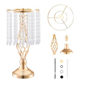 20PCS 43cm/16.9' Tall Crystal Wedding Flower Stand, Metal Wedding Centerpiece Vase