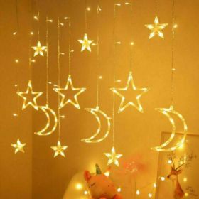 LED Fairy String Window Curtain Lights Star Christmas Xmas Party Home Indoor (Option: W11832599)