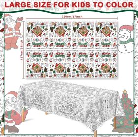 Christmas Coloring Tablecloth - Christmas Decor & Table Decor | Kids Crafts & Party Favors, 54" x 88" (Style: Christmas)